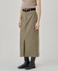 A Bon Br Herringbone Wool Maxi Skirt Charcoal