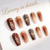 30-Piece Set: Handmade Almond Nails with 3D Flowers, Butterflies & Pearls