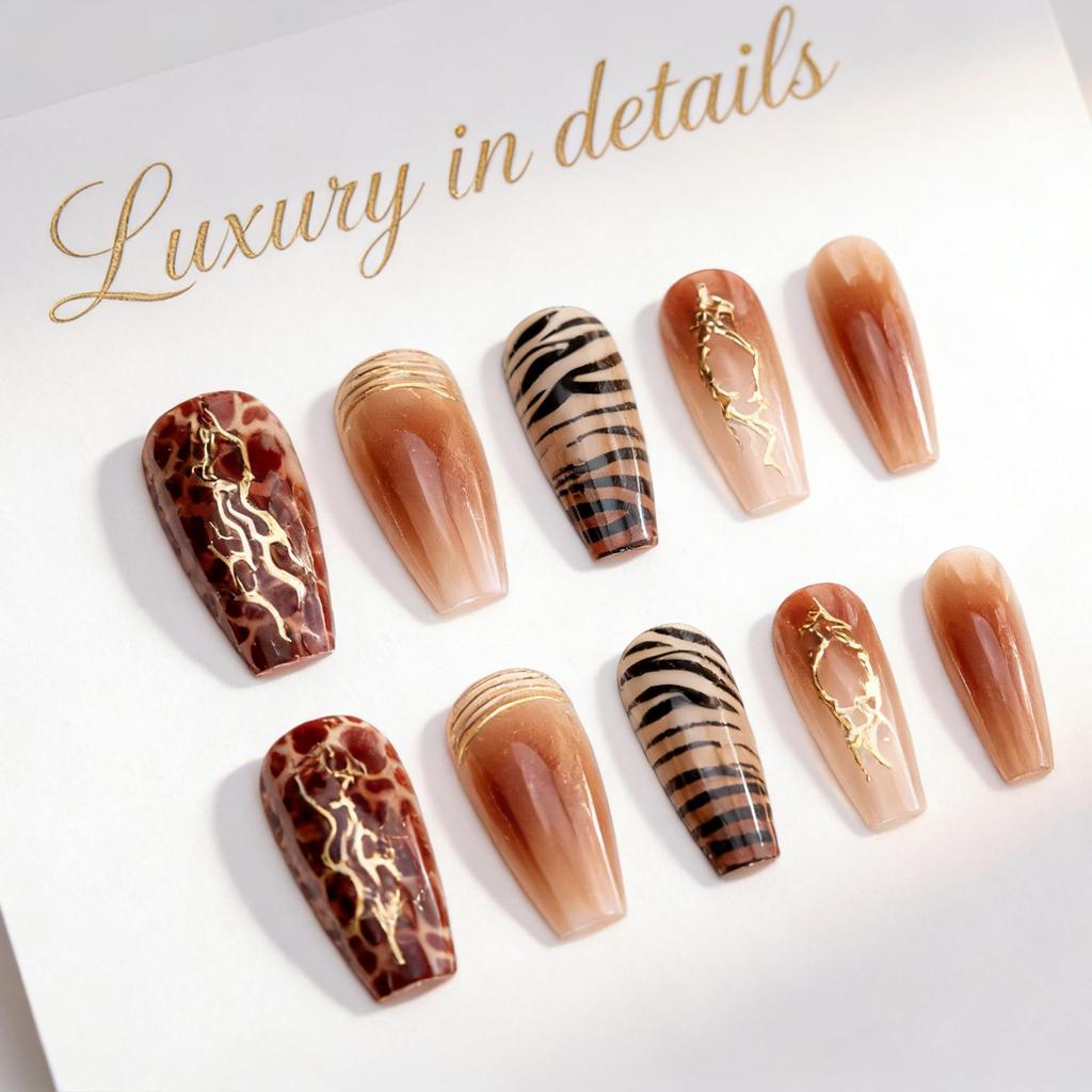 30-Piece Set: Handmade Almond Nails with 3D Flowers, Butterflies & Pearls