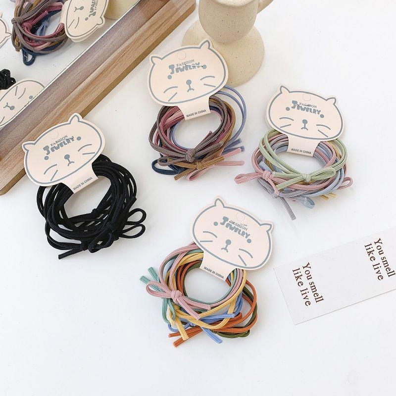 6-Piece Set of Korean Simple Bow Hair Ties 