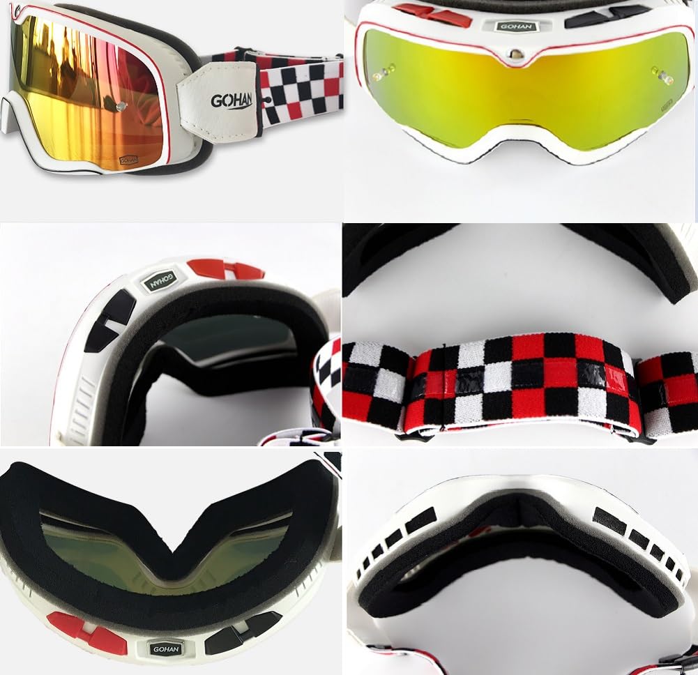 Goggles with Interchangeable Sports Sunglasses for Jet Half Outdoor Impact Wide Field of UV Helmet Portable and Easy To Perfect for Cleaning Winter
