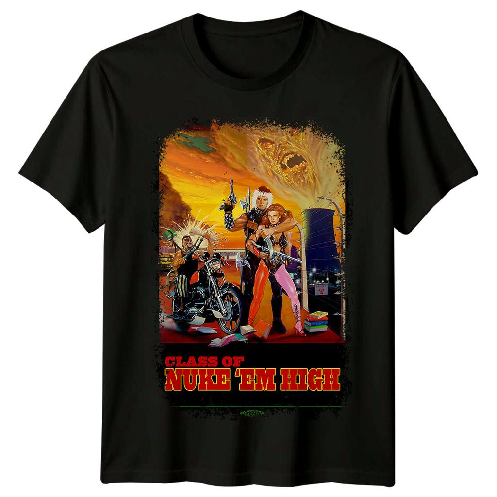Class of Nuke 'Em High (1986) Movie Poster Inspired 100% Cotton T-shirt Mens Tees Top Retro Tee Unisex