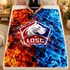 Flaneldecke LOSC Lille FC Warme Weiche Überwurfdecke für den Innenbereich Sofa Bett Wohnzimmer