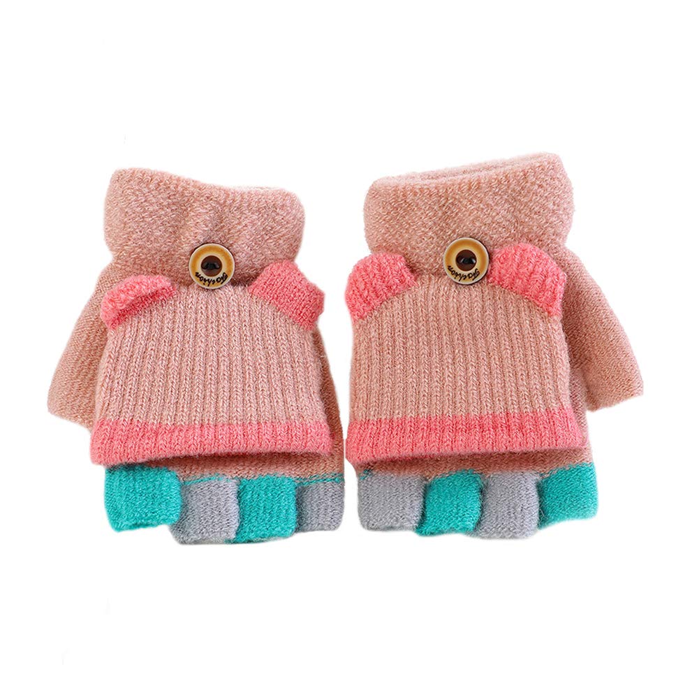 Knit for Boys and with Mitten Fingerless and Warm and Cute for Baby Perfect for Playing In the and More [eipatu] Kids' Gloves, Girls, Covers,