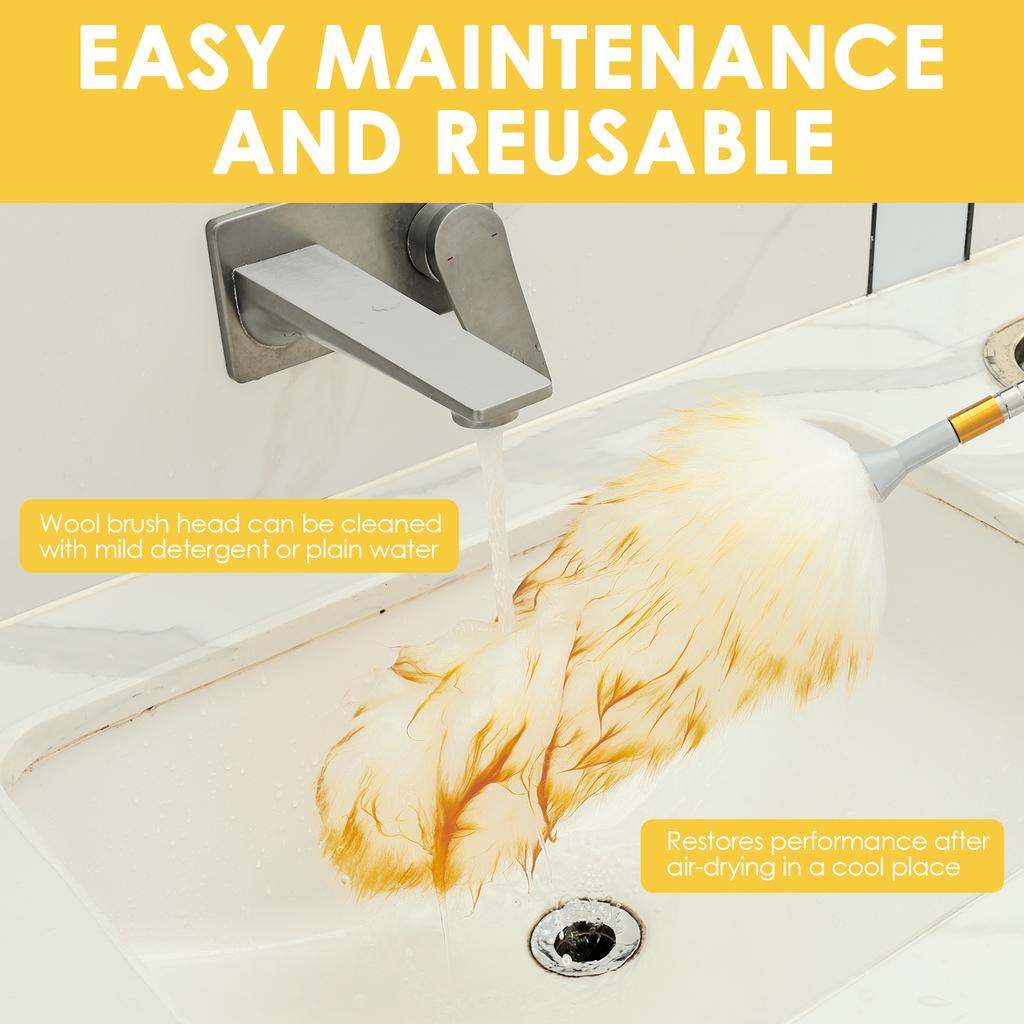 Extendable Wool Duster Household Dust Removal Ceilings Fans Furniture Gap Cleaning Tools Chicken Feather Sweeping