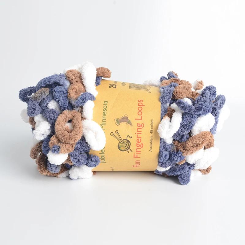 500g/Lot Hand Knitting Finger Loop Yarn Crochet Super Warm Puffy Circle Cotton Braided Rope Puffy Smart Polyester Sock Toy