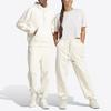 Adidas Lounge Knitted Sweatpants Unisex Ecru Moderate Cuffed Pants IC4076
