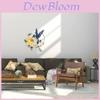 Metal Bird Wall Art Decor For Living Room Garden Outdoor Home With Floral Design