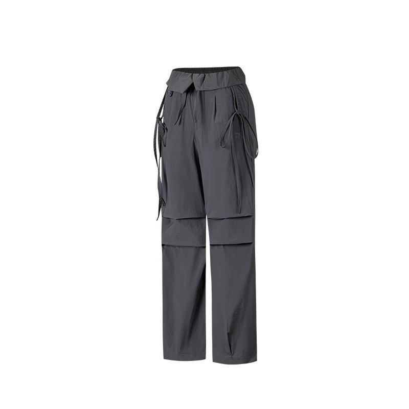 Anta Fashion Versatile Drawstring Ribbon Design Draped Breathable Casual Pants Women pants 162638507-3 S