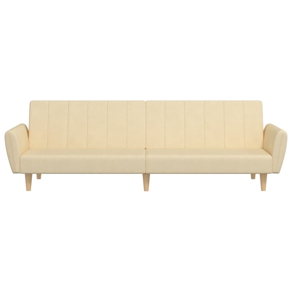 2 Seater Sofa Bed Cream Fabric