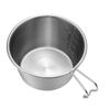 Stainless Steel Outdoor Bowl, Ergonomic Design, 17 Ounce Large Capacity Portable Camping Tableware for Hiking and Picnics