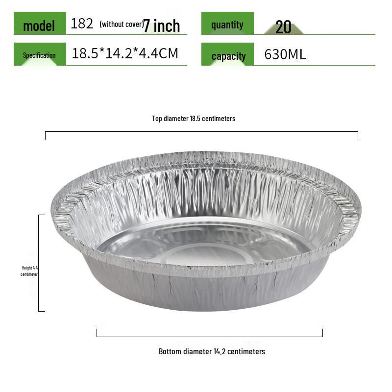 Disposable 7-inch Round Aluminum Foil Pans, 20-Pack