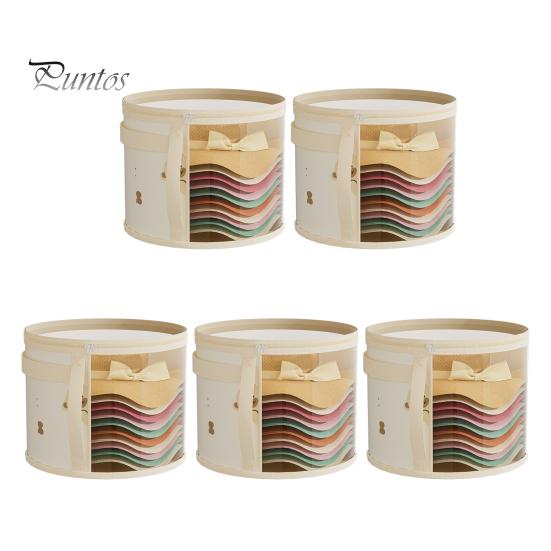 

Ведро для хранения шляп, большая вместимость, застежка-молния, прозрачный складной органайзер для хранения шляп с круглыми полями и усиленной ручкой 5pcs