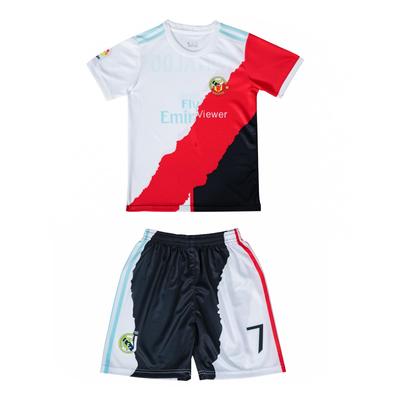 Camisa de Futebol Dndtok com Número 7 Ronaldo Conjunto para Treino Top e Short e Respirável e Estampa Infantil, 2 Peças Meninos, Parte Inferior, Mangas, Calças,