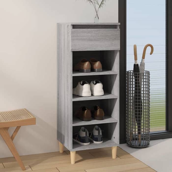 VidaXL Shoe Cabinet Sonoma Grey 40x36x105 Cm Engineered Wood 819778