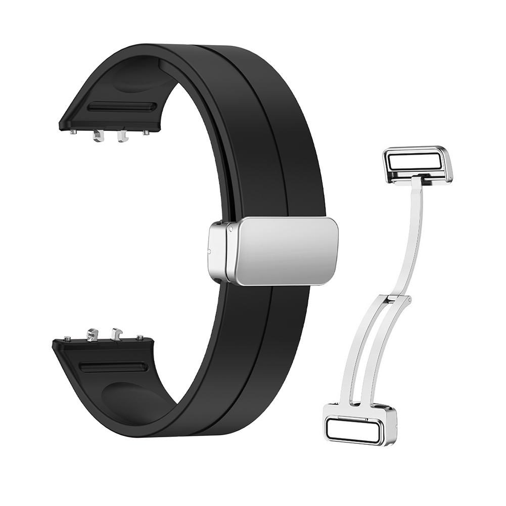 

Силиконовый ремешок, регулируемый, мягкий, с магнитной застежкой, быстросъемный, удобный ремешок для часов Samsung Galaxy Fit 3 чёрный
