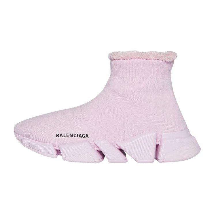Balenciaga Speed 2.0 Recycled Knit Fake Fur Pink Women's 669789W2DI35601