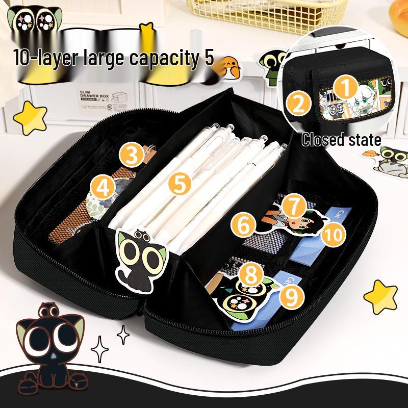 Luo Xiaohei Boys' Large Capacity Pencil Case - Cute, Simple Style for Elementary School Students 2025