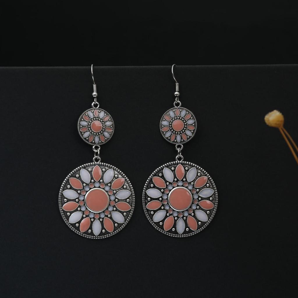 Bohemian Fringed Turquoise Earrings, Retro Minority Style Earrings, Personalized Temperament Earrings.