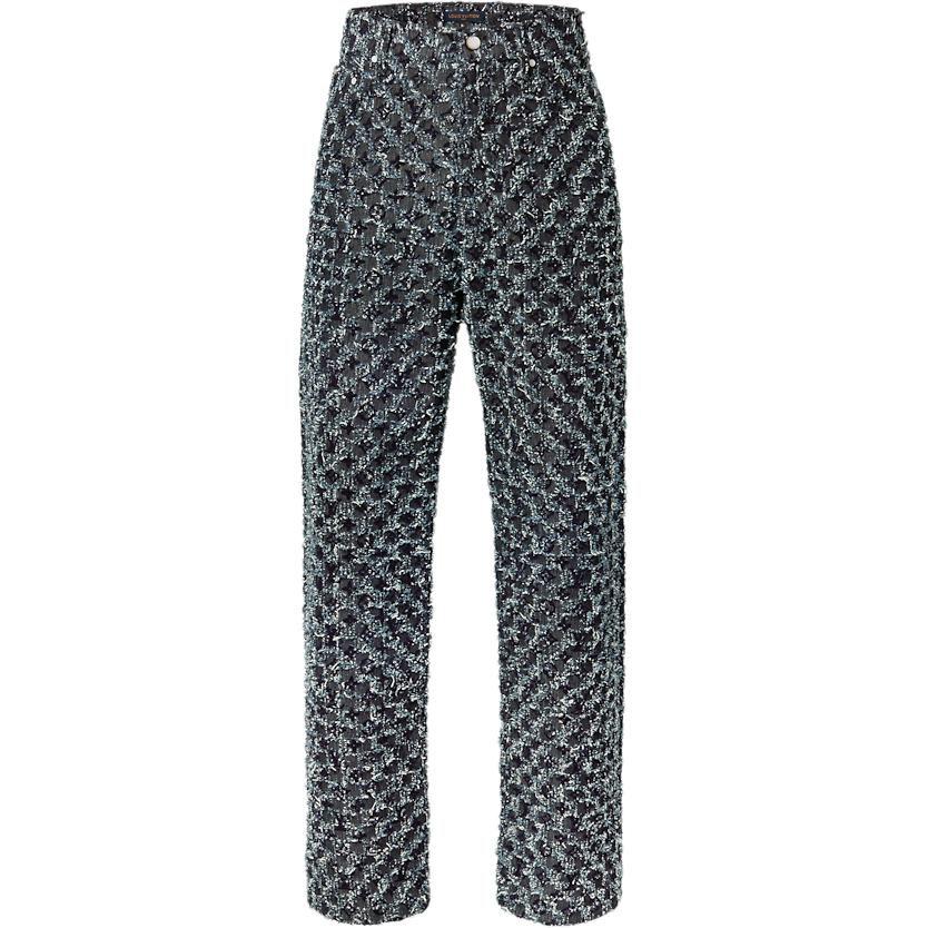 LOUIS VUITTON Flocked Monogram Denim Skate Pants 1AHVD0