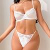 Sexy Lingerie: Women’s Eyelash Lace, Lightweight Summer Bra for a Smaller-Looking Bust, French-Style, Pushing-Up and Anti-Sagging