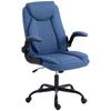 Linen Look Computer Desk Chair Executive Office Chair With Flip Up Armrests And Thick Cushion Blue