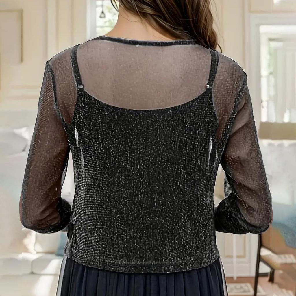 Damen Cardigan 3/4 Ärmel Leichte Jacke
