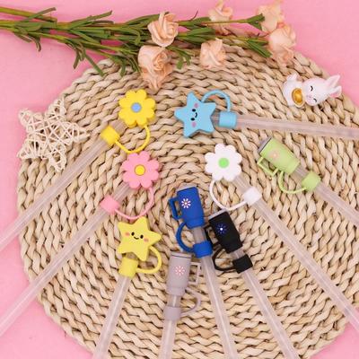1PC Silicone Straw Plug for Water Glass Bottle Flower Shape Drinking Dust Cap Straw Tips Cover Cup Accessories for 6-8mm Straws