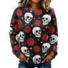 Women's Casual Long Sleeve Halloween Print Neck Sweatshirt