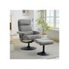 Reclining Armchair with Recline Function and Five-point Massage Function, 360-degree Swivel, Grey Velvet Fabric