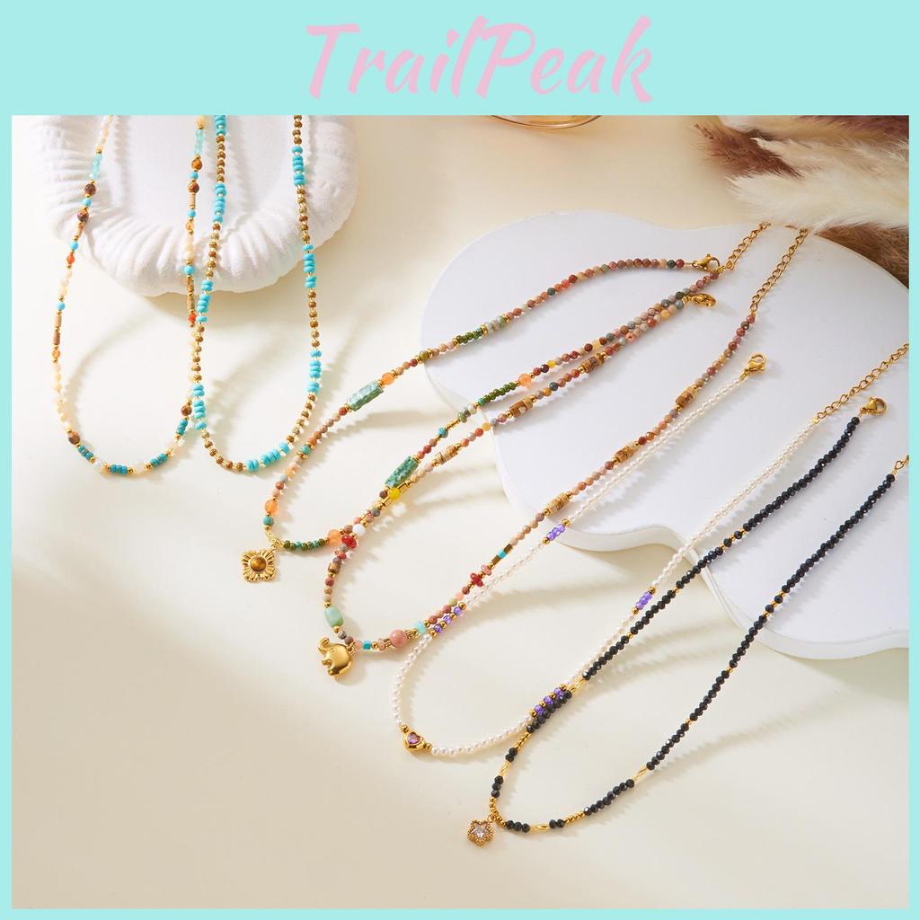 Stainless Steel Necklace With Sunflower Motif And Natural Turquoise For Casual Wear