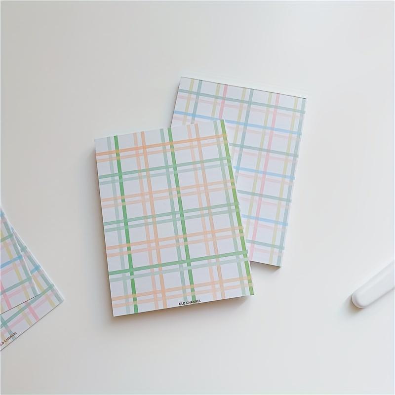 4Sets (200sheets) Retro Macaron Korean Small Fresh Note Book, Student Plaid Note Book