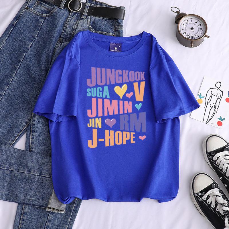 2022 Summer Trendy Printed Crew Neck Short Sleeve Cotton Women's Casual Top