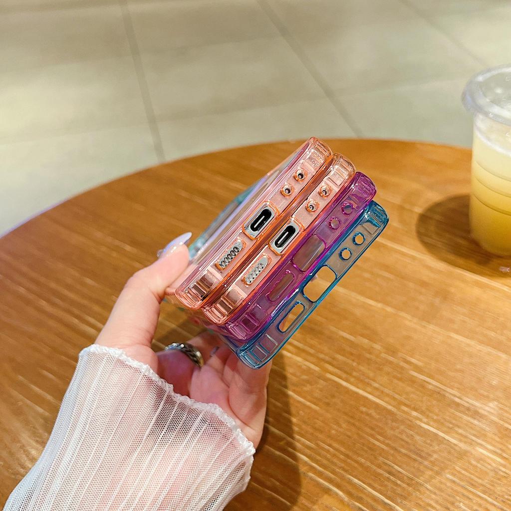 Colorful Gradient Galaxy Z Flip7 Magnetic Folding Phone Case - Transparent & Protective