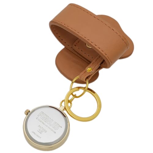 Fieldwork Snoopy Analog Pocket Watch, Brown, Keychain Watch, PNT039-3, Women's