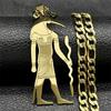 Collar Colgante Dios Egipcio Horus Hip Hop Vintage para Mujeres Hombres Cadena Color Dorado Acero Inoxidable Collares Ankh Joyería
