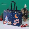 Bolsa de regalo de Navidad, diseño de muñeco de nieve de Papá Noel, gran capacidad, doble asa, tela no tejida, bolsa de embalaje de regalo para dulces