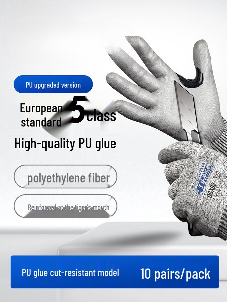 Level 9 Cut-Resistant Gloves: Cut, Puncture, Wear-Resistant; Breathable Non-Slip Protection for Work, Fish Cleaning, Beachcombing, and Kitchen Use.