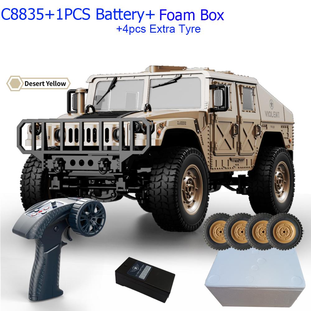 C8835 1:14 RC Car 2.4G Remote Control Car 4WD Off-road Climbing Simulation All-terrain RC Crawler Military Jeep JJRC RC Toys