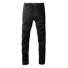 Men Women Slim Fit Distressed Patchwork Flared Denim Jeans Mid-Rise Stretch Cotton Casual Pants