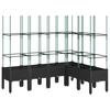 Black Plant Pot with Trellis 160 X 120 X 142.5 Cm PP