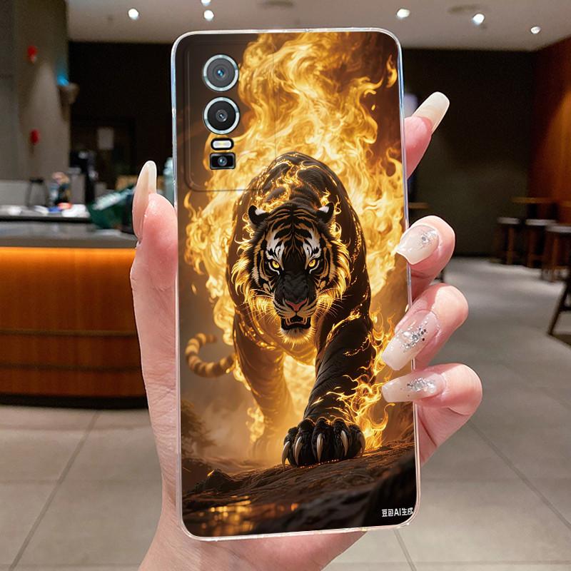 Casing For Vivo Y76S Y76 5G Phone Case Luxury Dragon Cute Cool Boys Girls Pattern Soft Silicone Back Cover Transparent TPU Shell