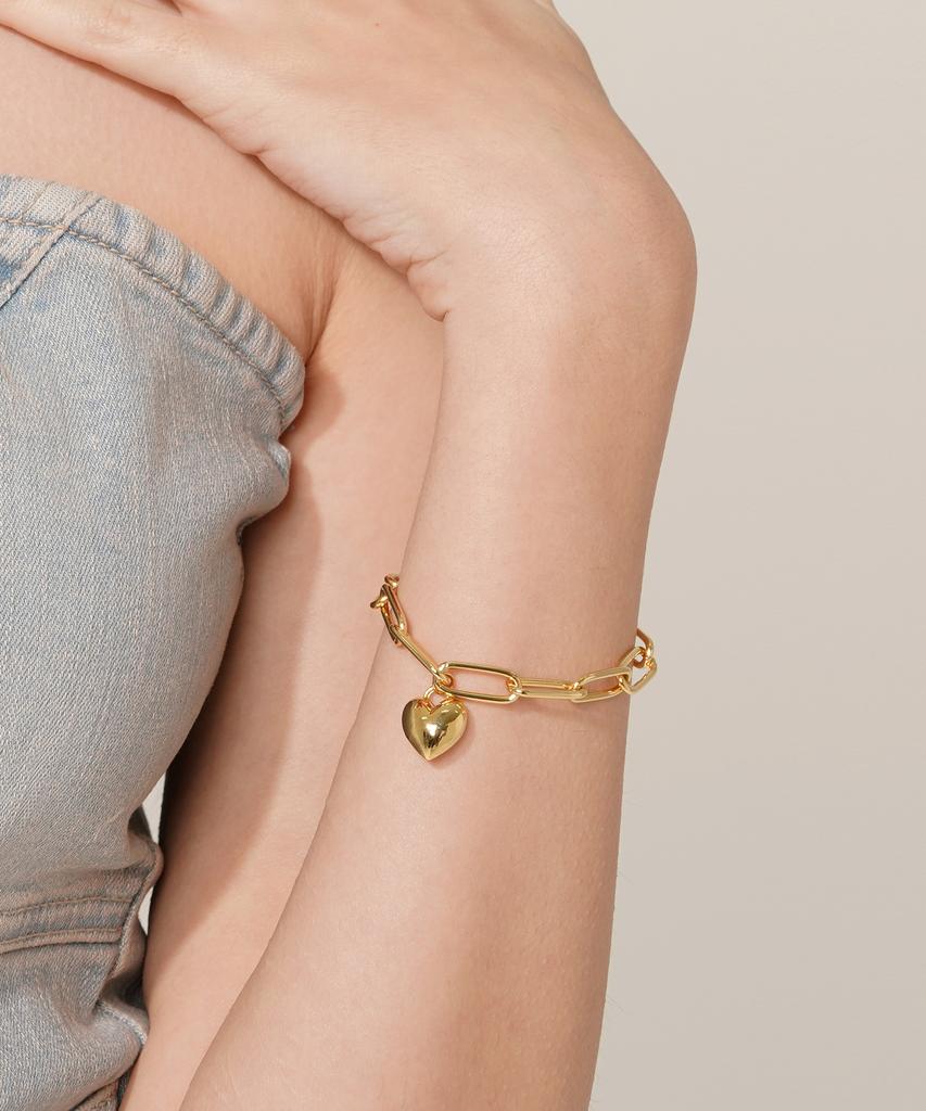 Ost Gold Heart Chain Bracelet Otbi23505Nyy