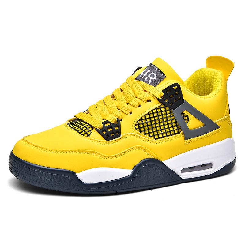 AJ4 Men's Little White Cement High-Top Basketball Sneakers, Thick-Soled, Autumn 2025 Trendy Edition