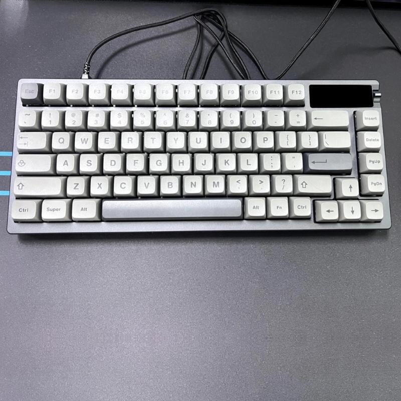 133Key Gray Mist Themed Keycap XDA Profile PBT Dye Sublimation Keycap Set for Customs Mechanical Keyboards