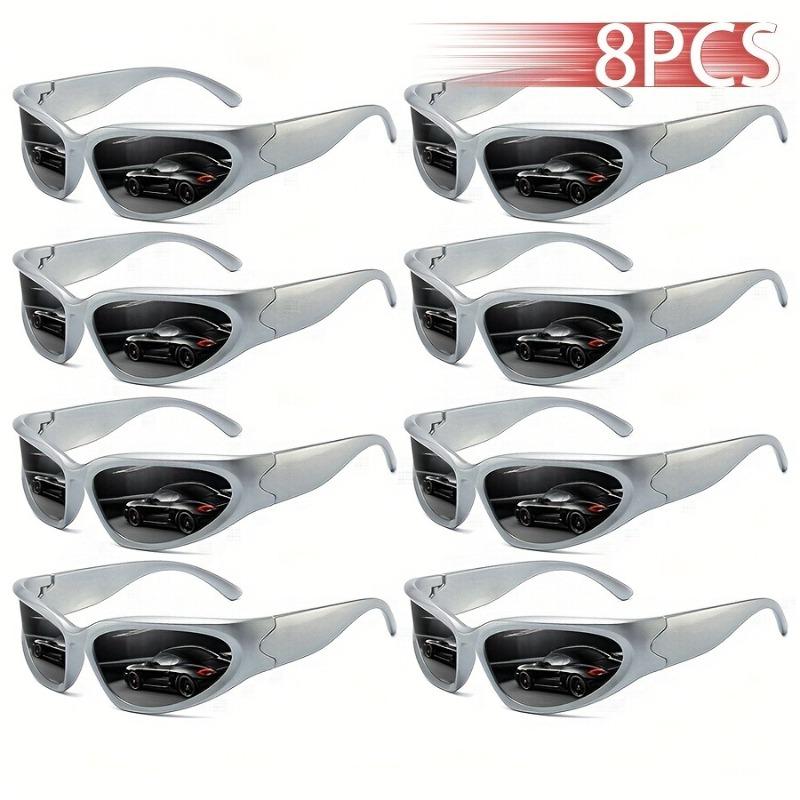 

8PC Fashionable Y2K Oval Unisex Sunglasses Trendy Outdoor Sunglasses UV400