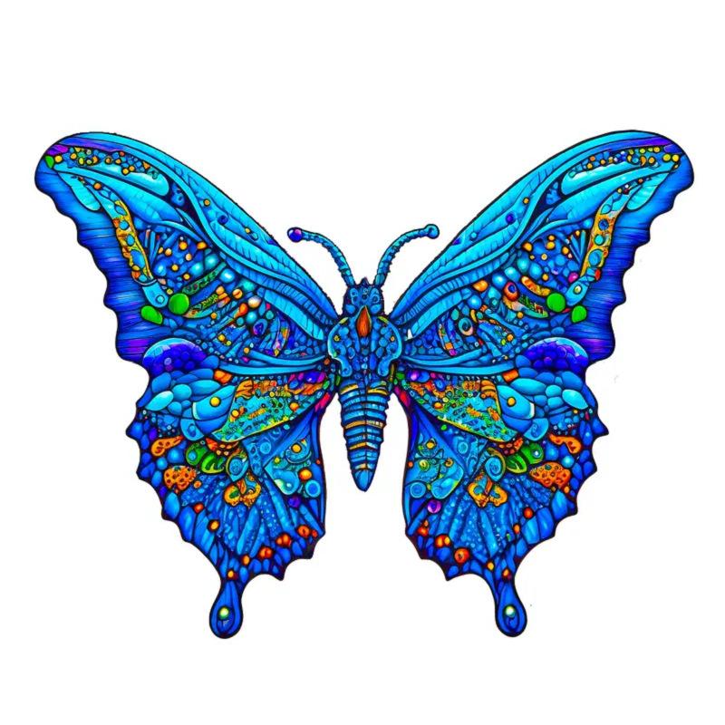 Butterfly Special-Shaped Puzzle High-Difficulty Puzzle Uv Wooden Puzzle Adult Educational Puzzle Brain-Burning Toy