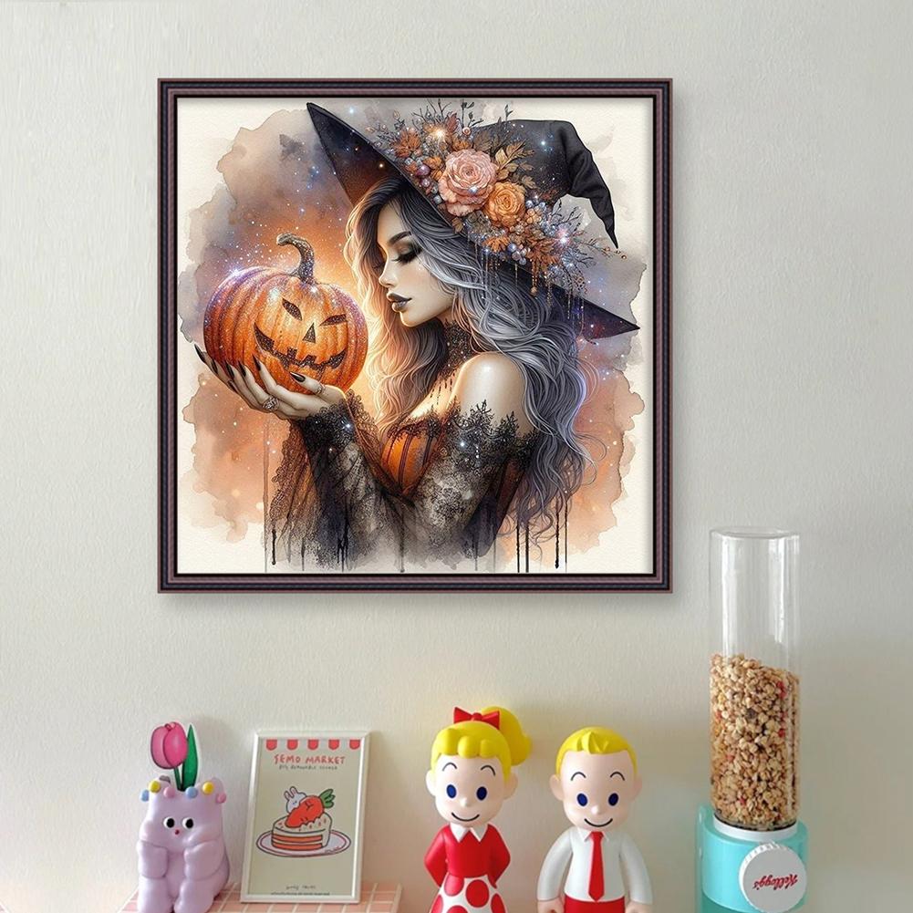 Witch Printed Cross Stitch Kit DIY 11CT Embroidery Craft Set Home Decoration