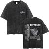 Washed Vintage Rock Band Deftones Cat Graphic Tshirts Men Alternative Heavy Metal Short Sleeve T Shirts Male Retro Streetwear