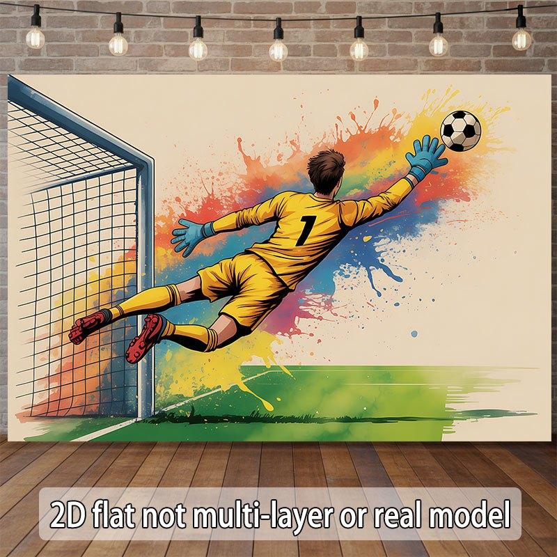 2D Plane - 2D Plane - 1 Piece 2D Plane Banner, Depicting a Football Goalkeeper Making a Catch of the Ball.
